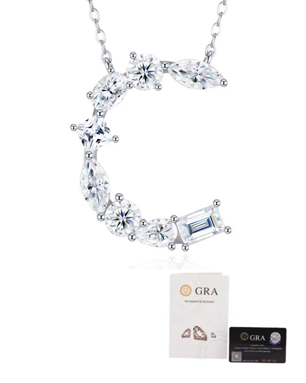 Colar Inicial Moissanite Multi Lapidação Luxo (Escolha o seu)