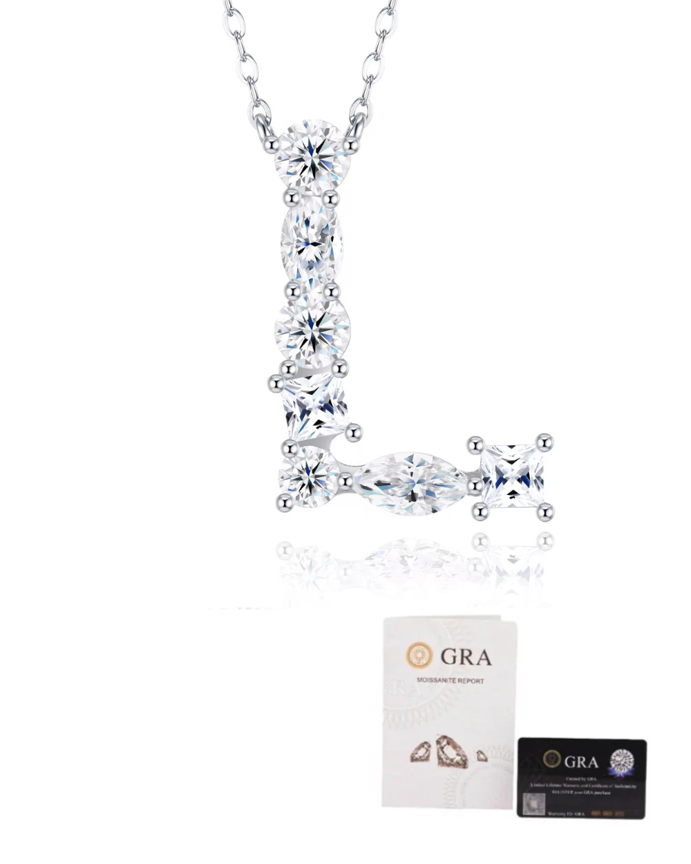 Colar Inicial Moissanite Multi Lapidação Luxo (Escolha o seu)
