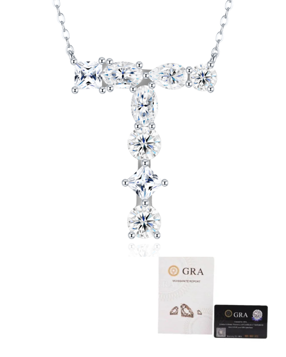 Colar Inicial Moissanite Multi Lapidação Luxo (Escolha o seu)