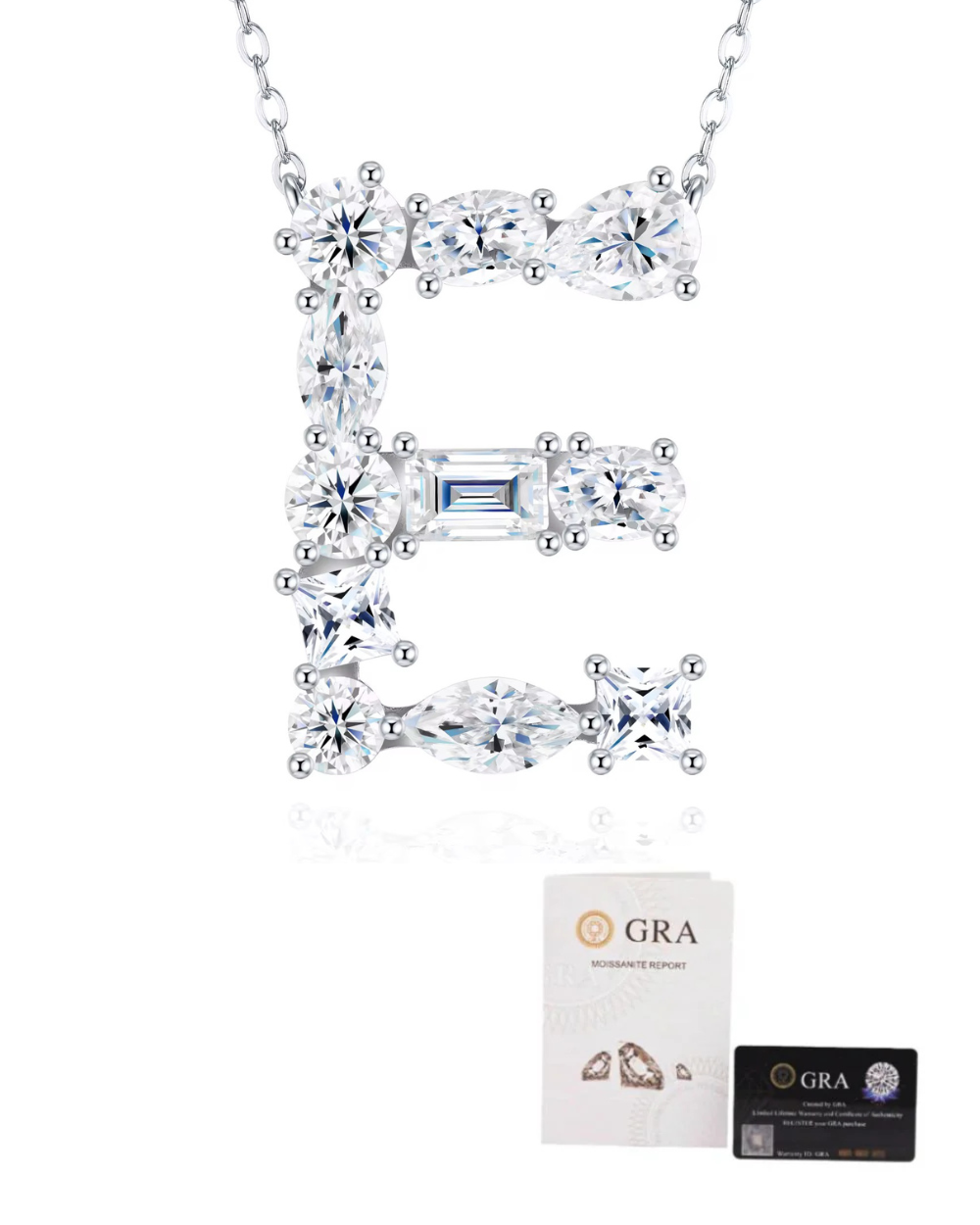 Colar Inicial Moissanite Multi Lapidação Luxo (Escolha o seu)