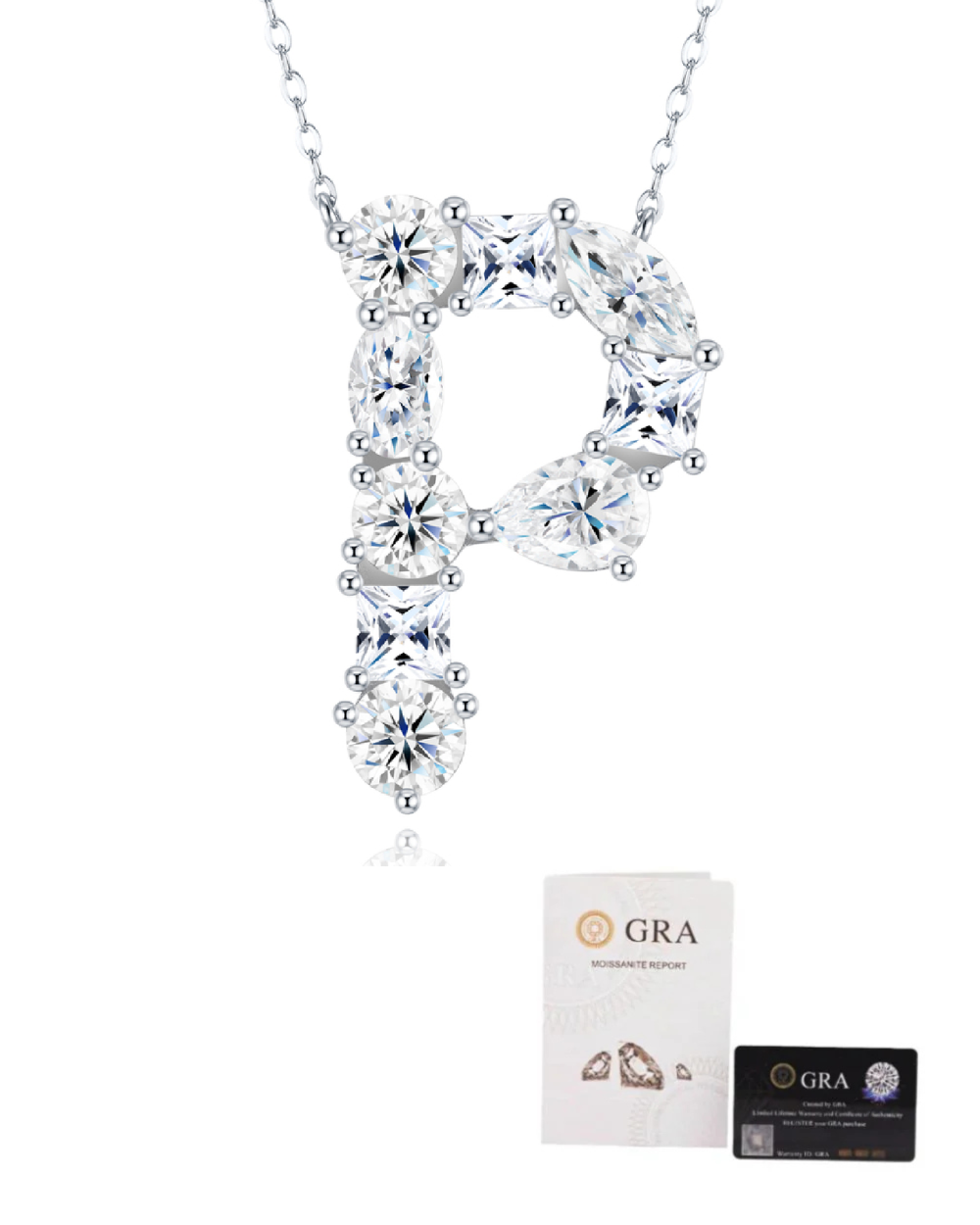 Colar Inicial Moissanite Multi Lapidação Luxo (Escolha o seu)