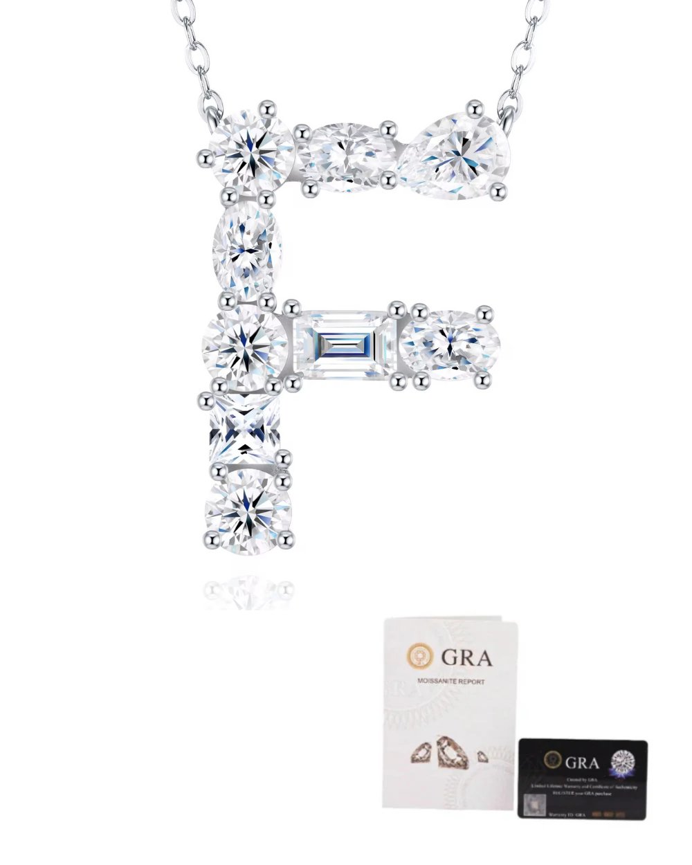 Colar Inicial Moissanite Multi Lapidação Luxo (Escolha o seu)