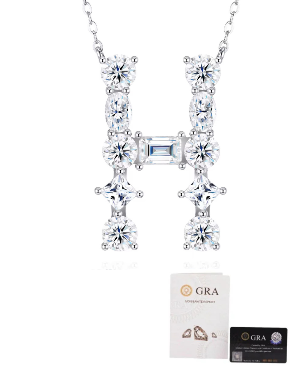 Colar Inicial Moissanite Multi Lapidação Luxo (Escolha o seu)