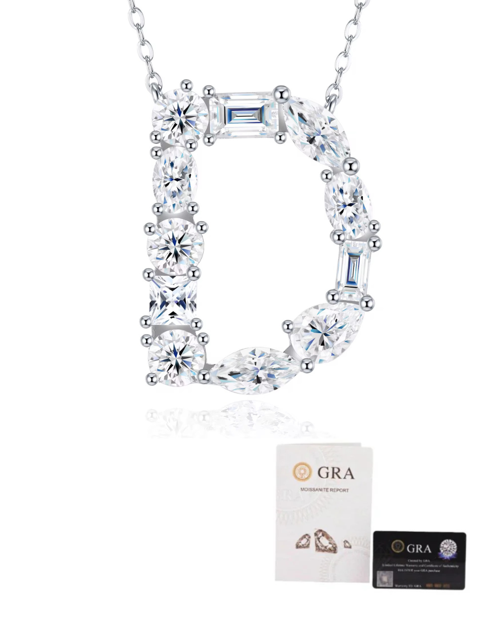 Colar Inicial Moissanite Multi Lapidação Luxo (Escolha o seu)