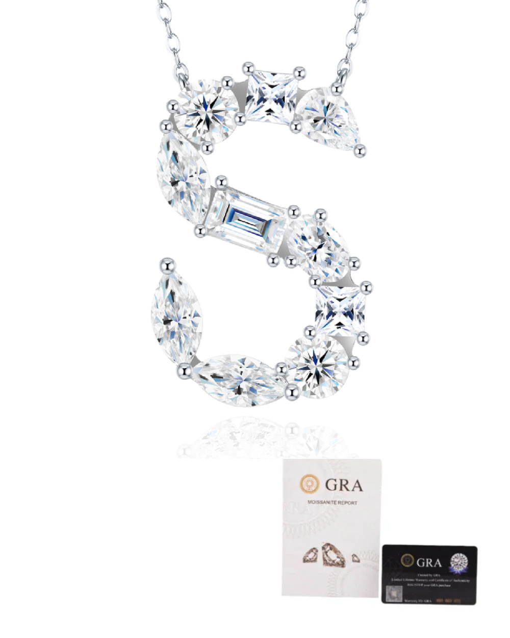 Colar Inicial Moissanite Multi Lapidação Luxo (Escolha o seu)
