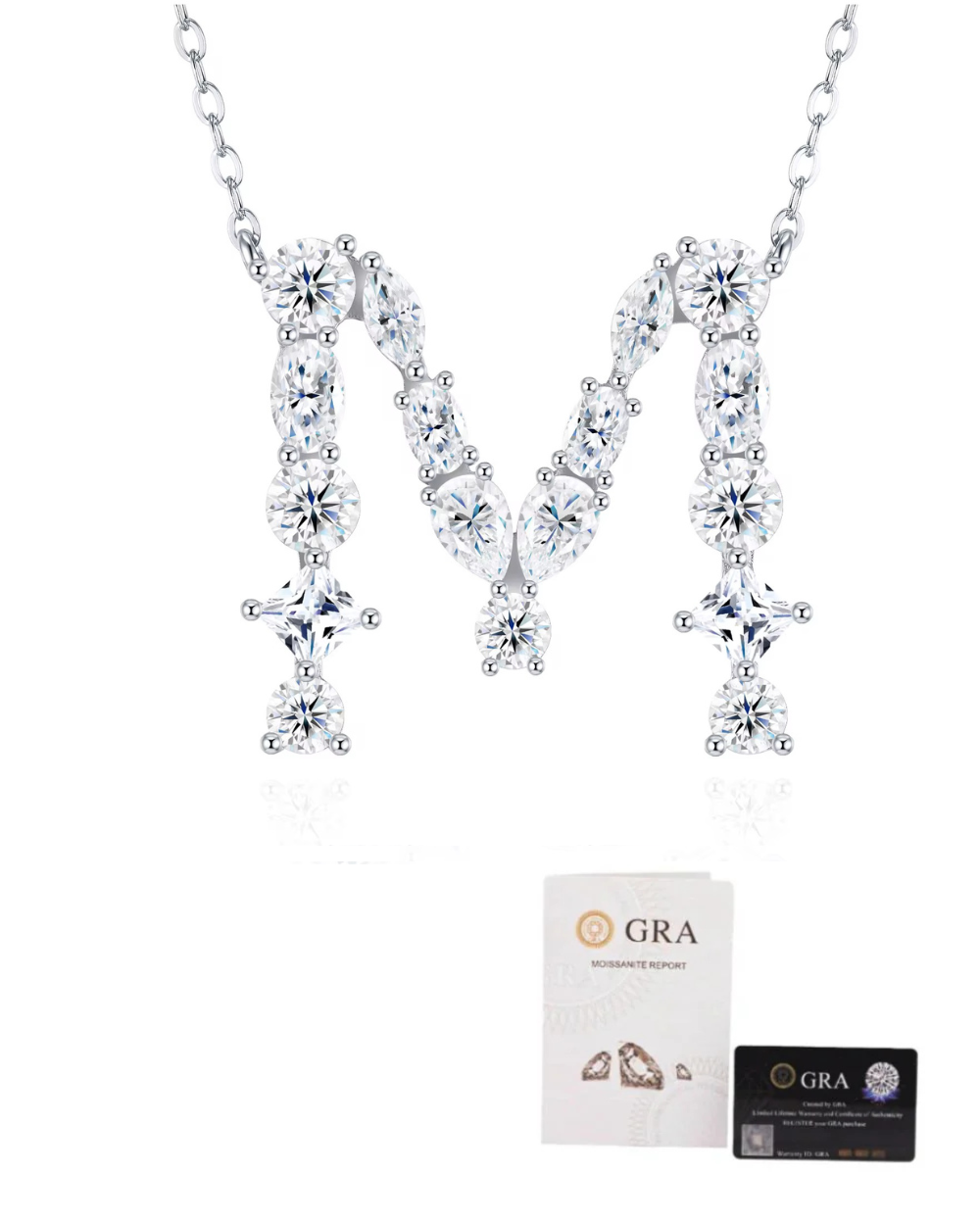 Colar Inicial Moissanite Multi Lapidação Luxo (Escolha o seu)