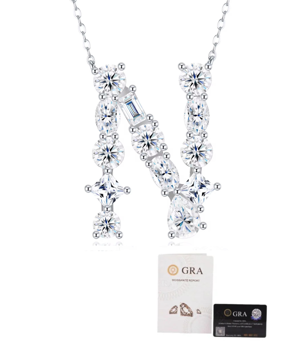 Colar Inicial Moissanite Multi Lapidação Luxo (Escolha o seu)