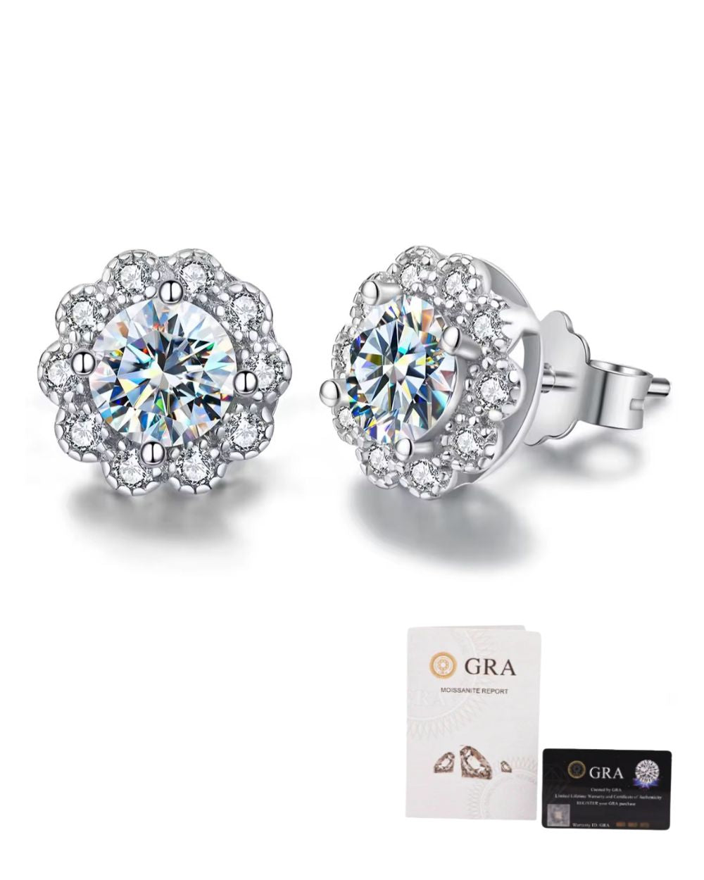 Brinco Flower Moissanite Luxo