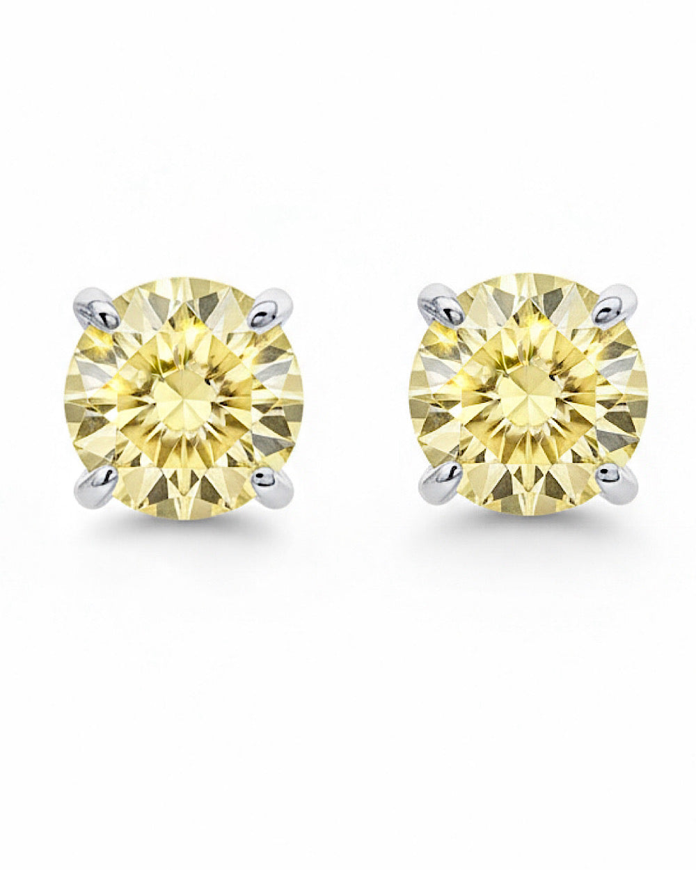 Brinco Solitário Luxo 10mm Fancy Yellow