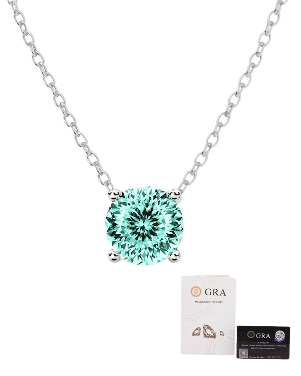 Colar Ponto de Luz Moissanite Portuguese Cut Ciano 2ct