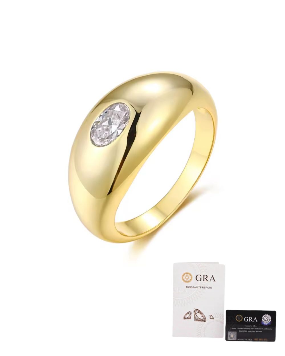 Anel Dedinho Moissanite Gold