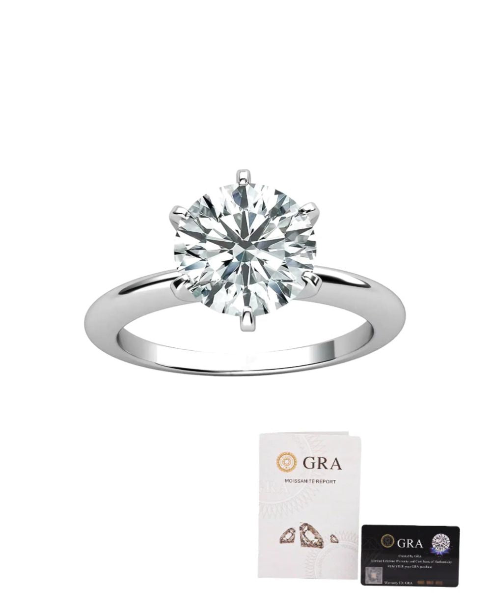 Anel Solitário Clássico Moissanite 3ct