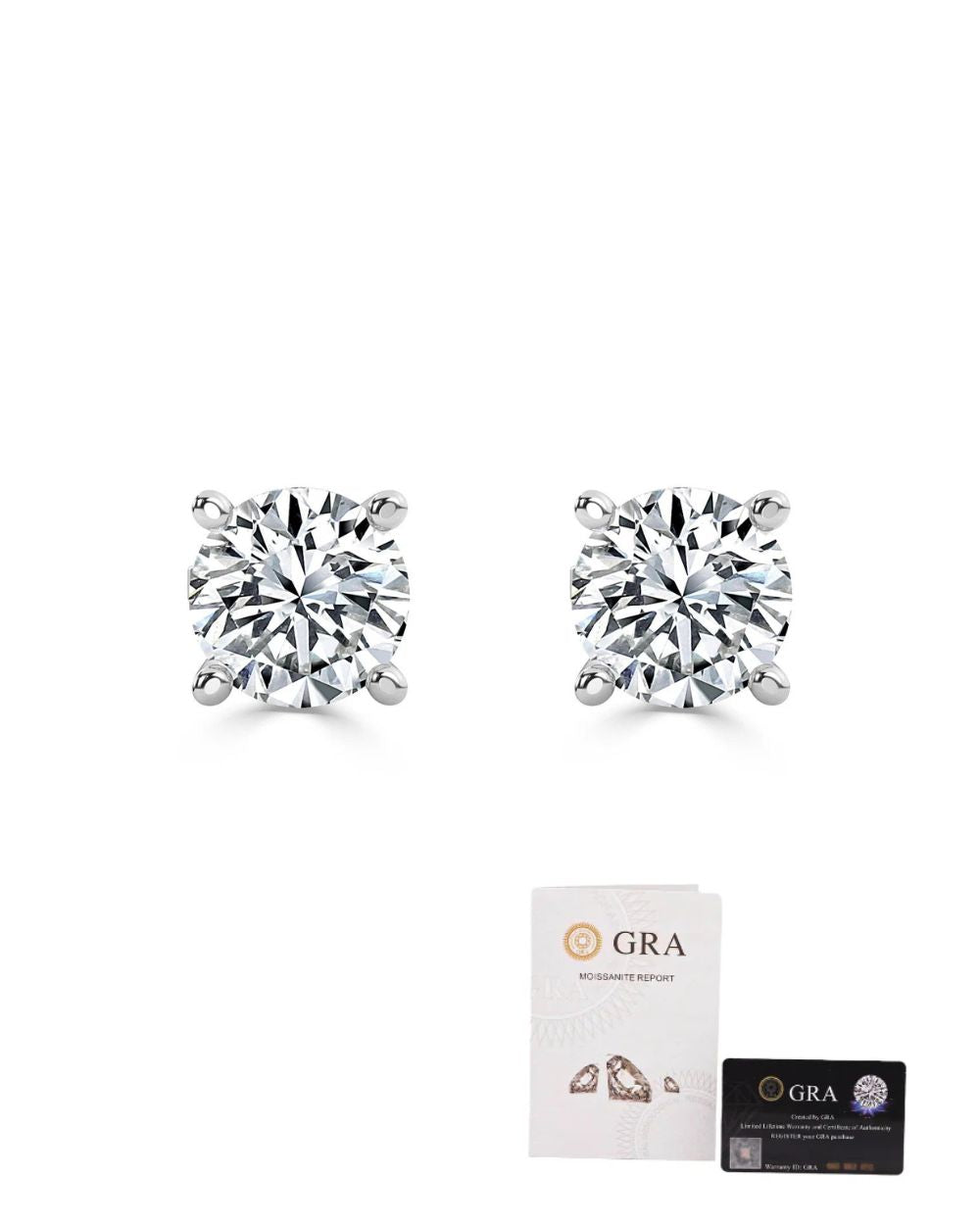 Brinco Solitário Clássico Moissanite Luxo 0,5 ct