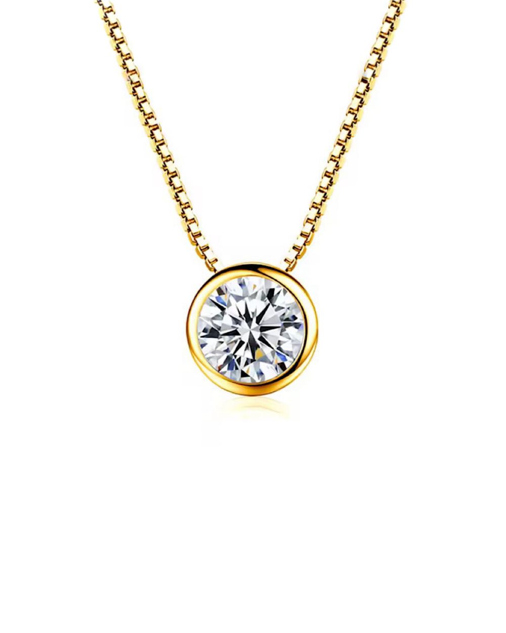 Colar Ponto de Luz Cravação Inglesa Gold