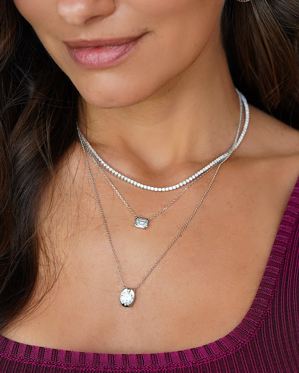 Colar Moissanite Emerald Cut