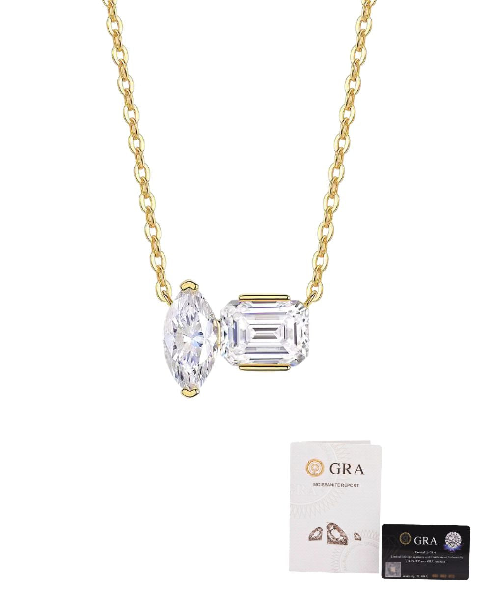 Colar Toi et Moi Moissanite Luxo Gold
