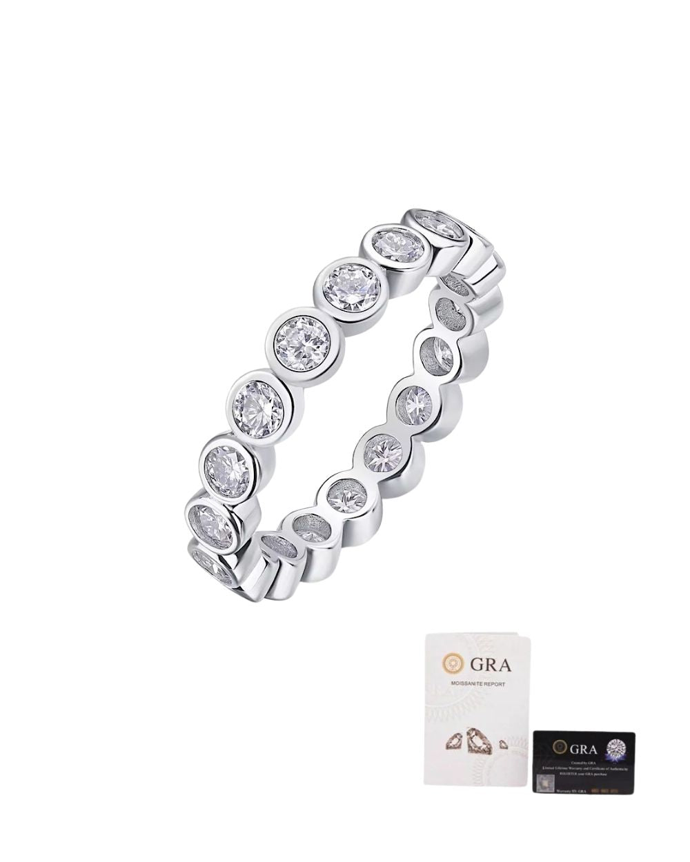 Aliança Moissanite Cravação Inglesa Luxo