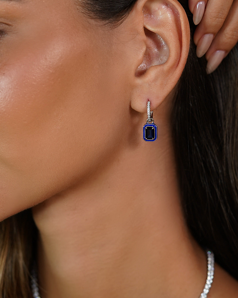 Argolinha Enamel Luxo Safira