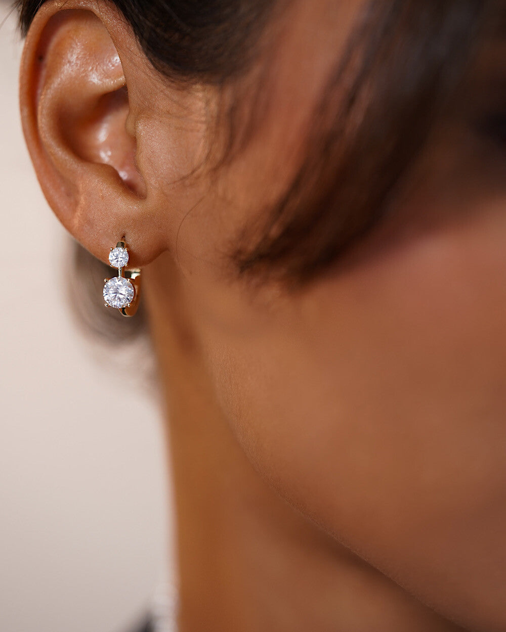 Argolinha Double Million Moissanite Gold