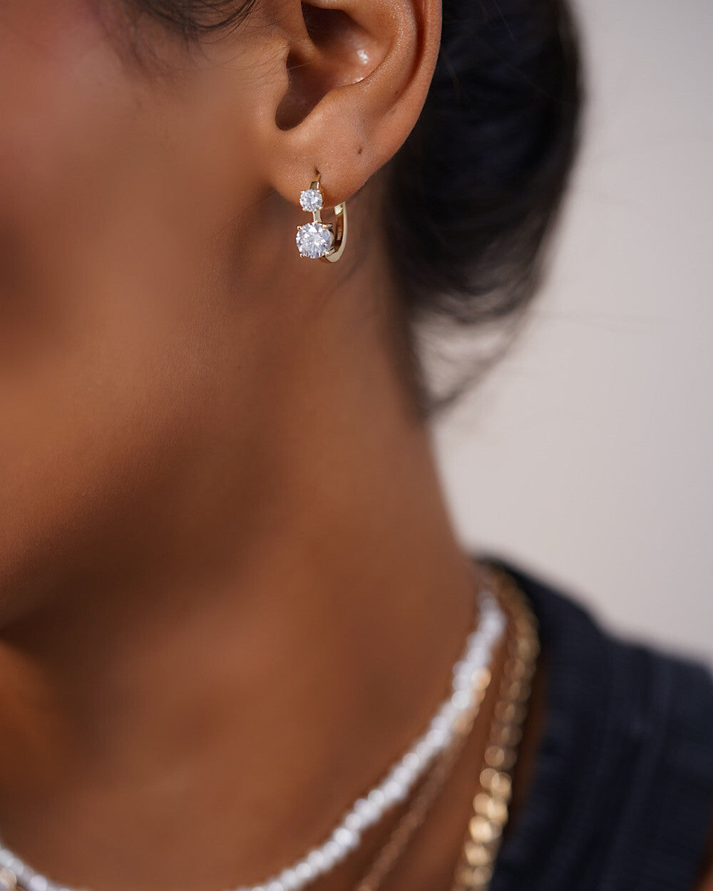 Argolinha Double Million Moissanite Gold