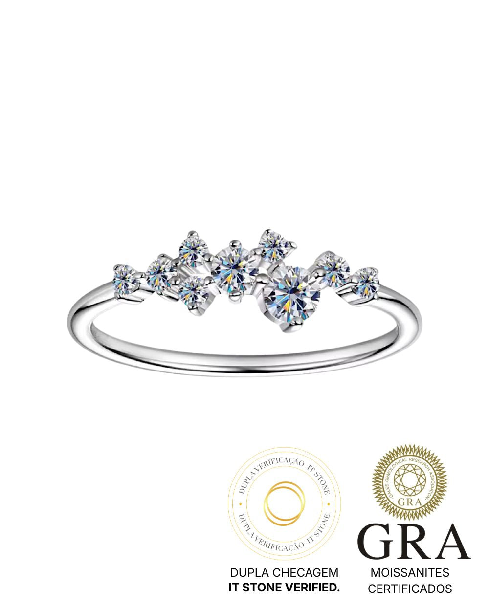 Anel Dedinho Delicate Sparkle Moissanite