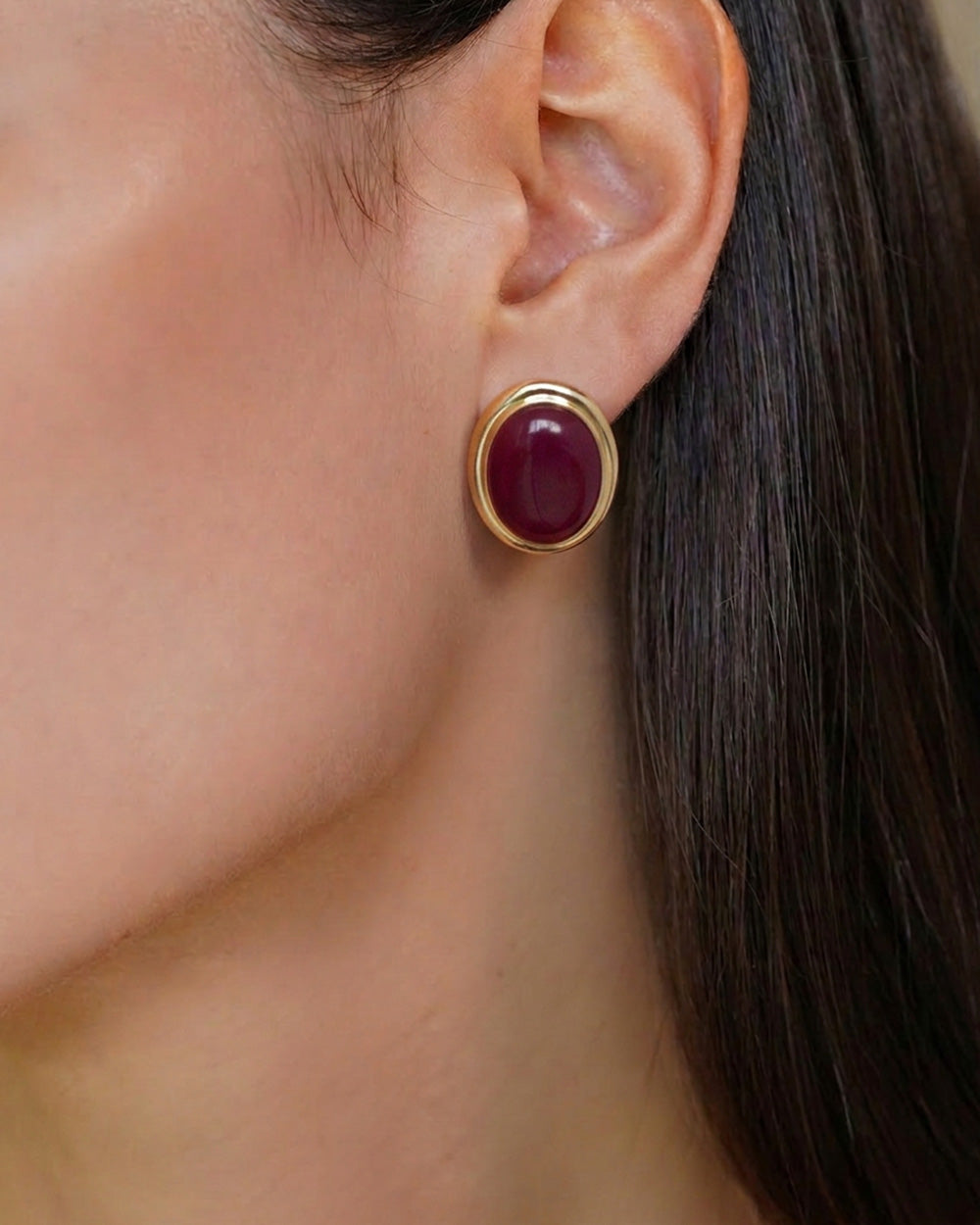 Brinco Oval Bordeaux