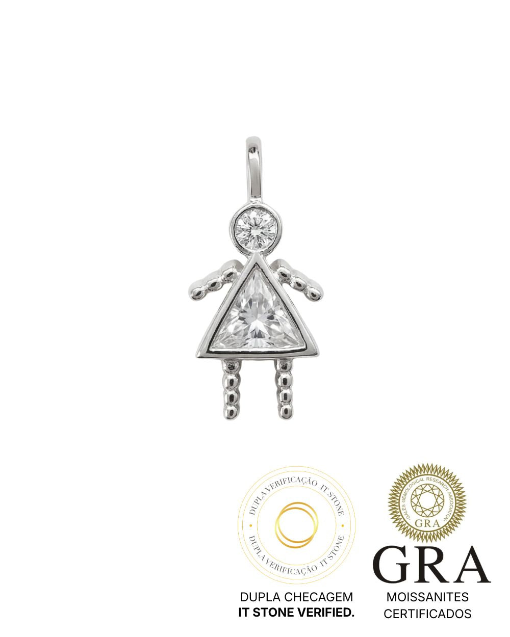 Pingente Menina Moissanite