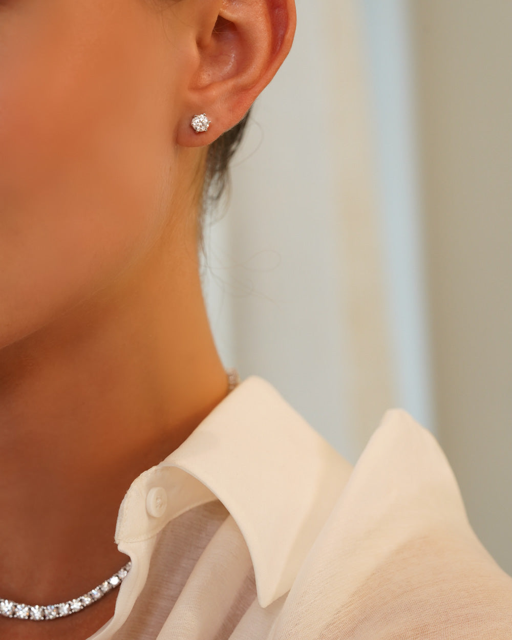 Brinco Solitário Moissanite Elegance 1Ct