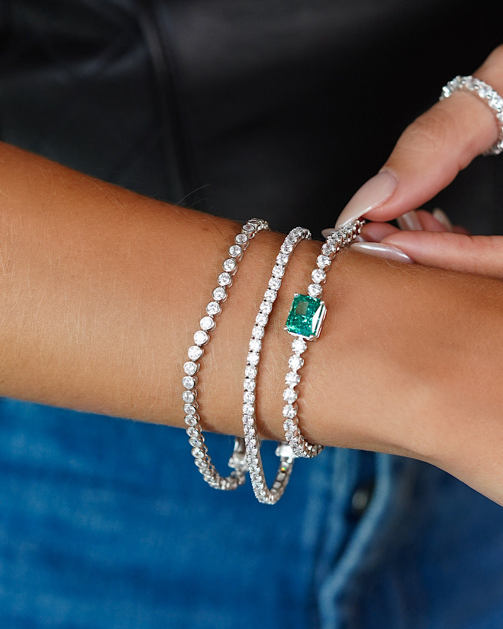 Pulseira Riviera Rectangle Apatita Verde