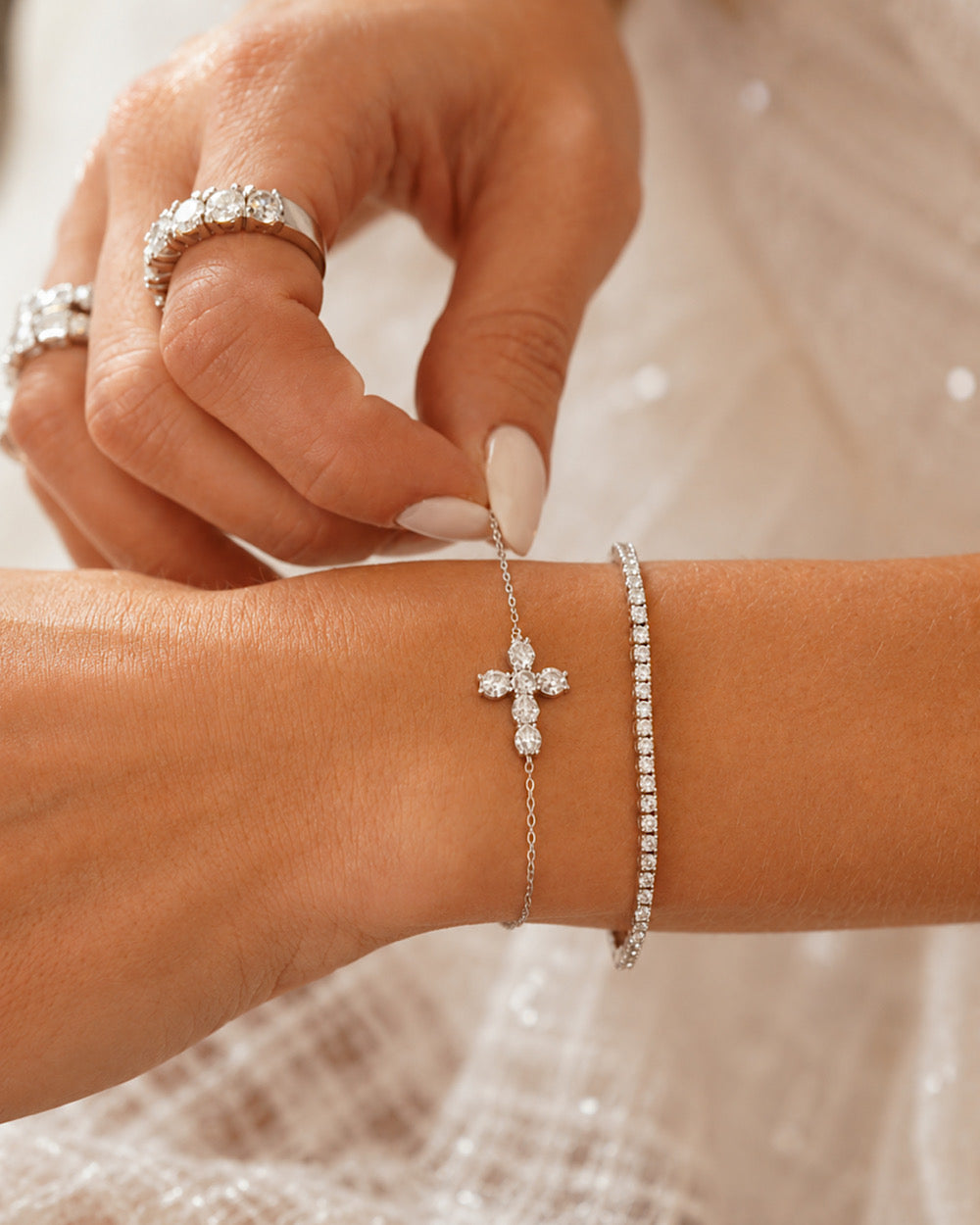 Pulseira Cross Moissanite