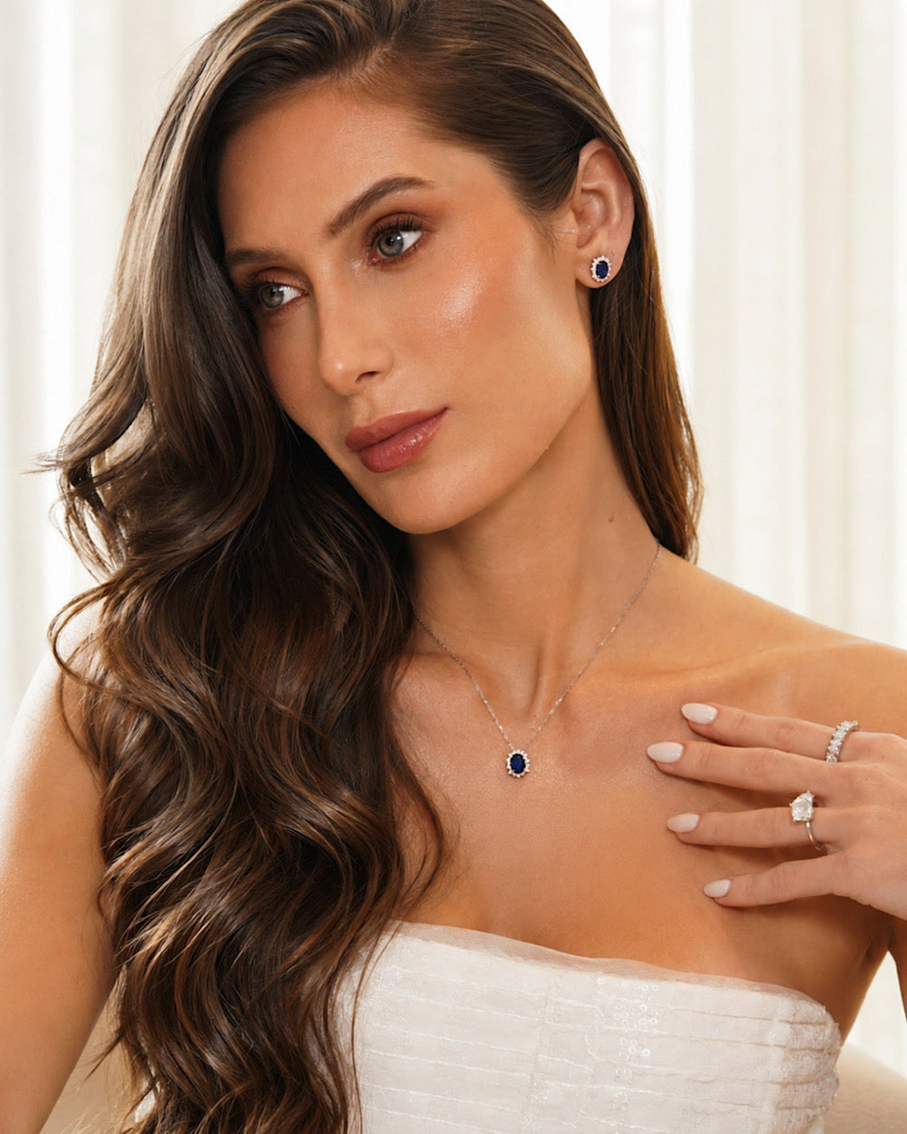Colar Mia Safira e Moissanite