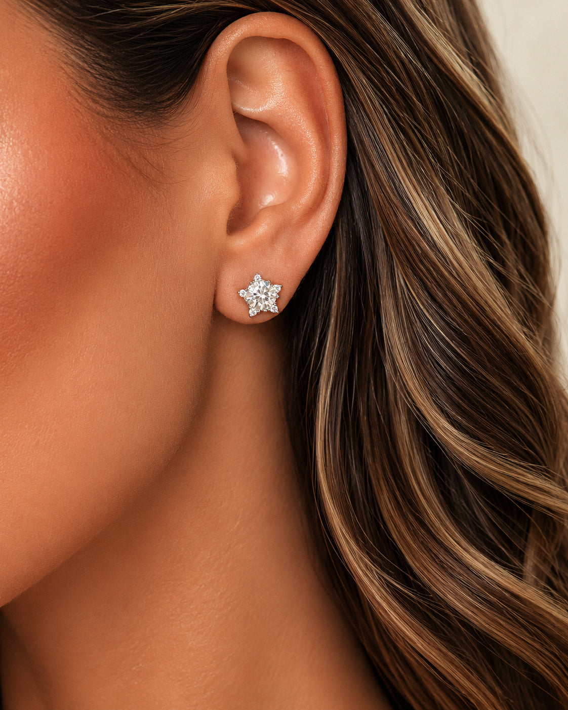 Brinco Bella Star Moissanite
