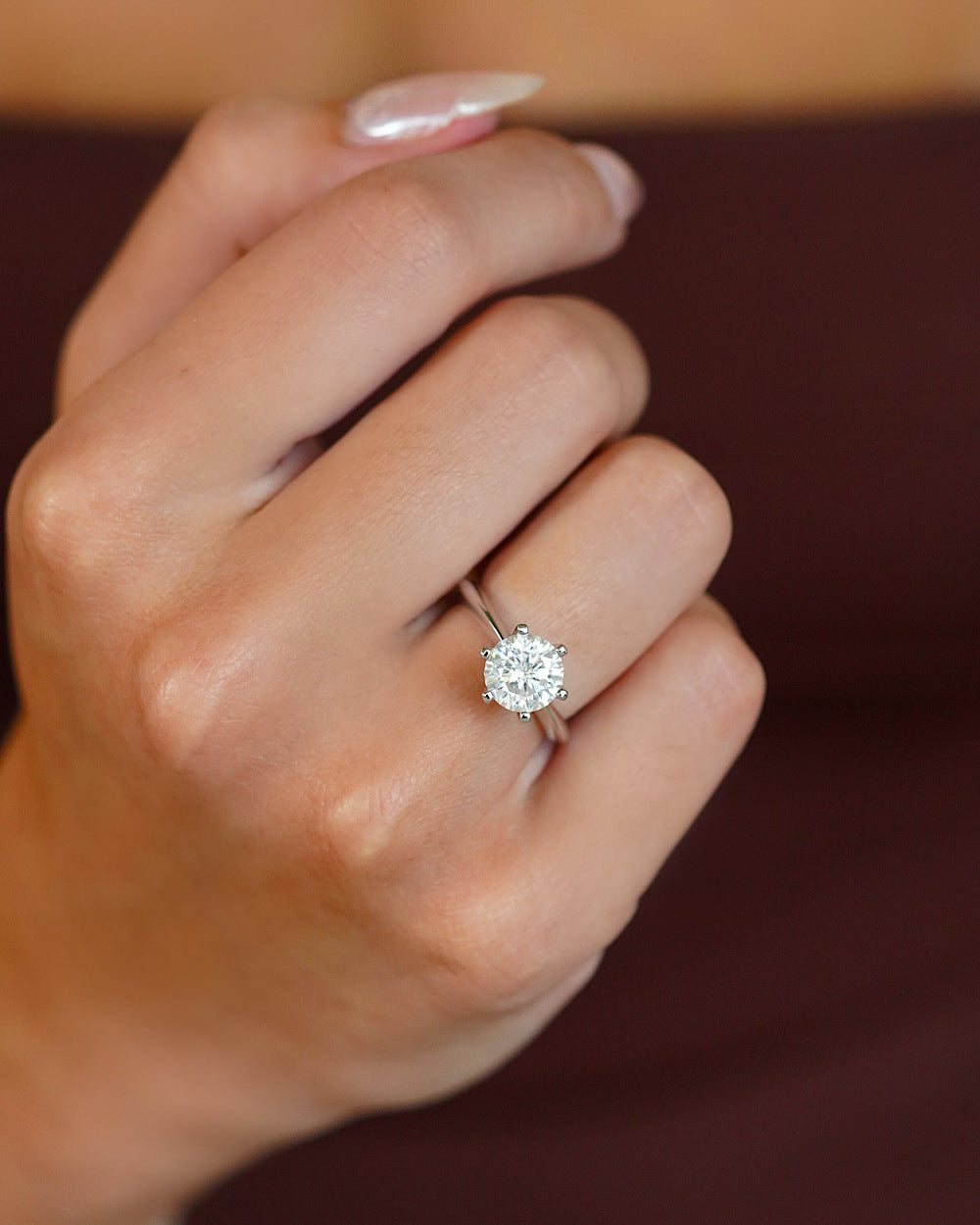 Anel Solitário Clássico Moissanite 2ct