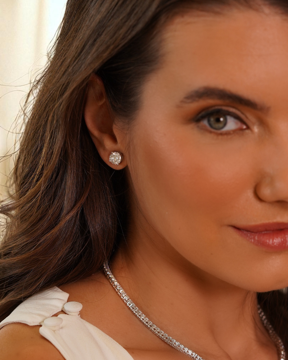 Brinco Solitário Moissanite Portuguese Cut 2ct