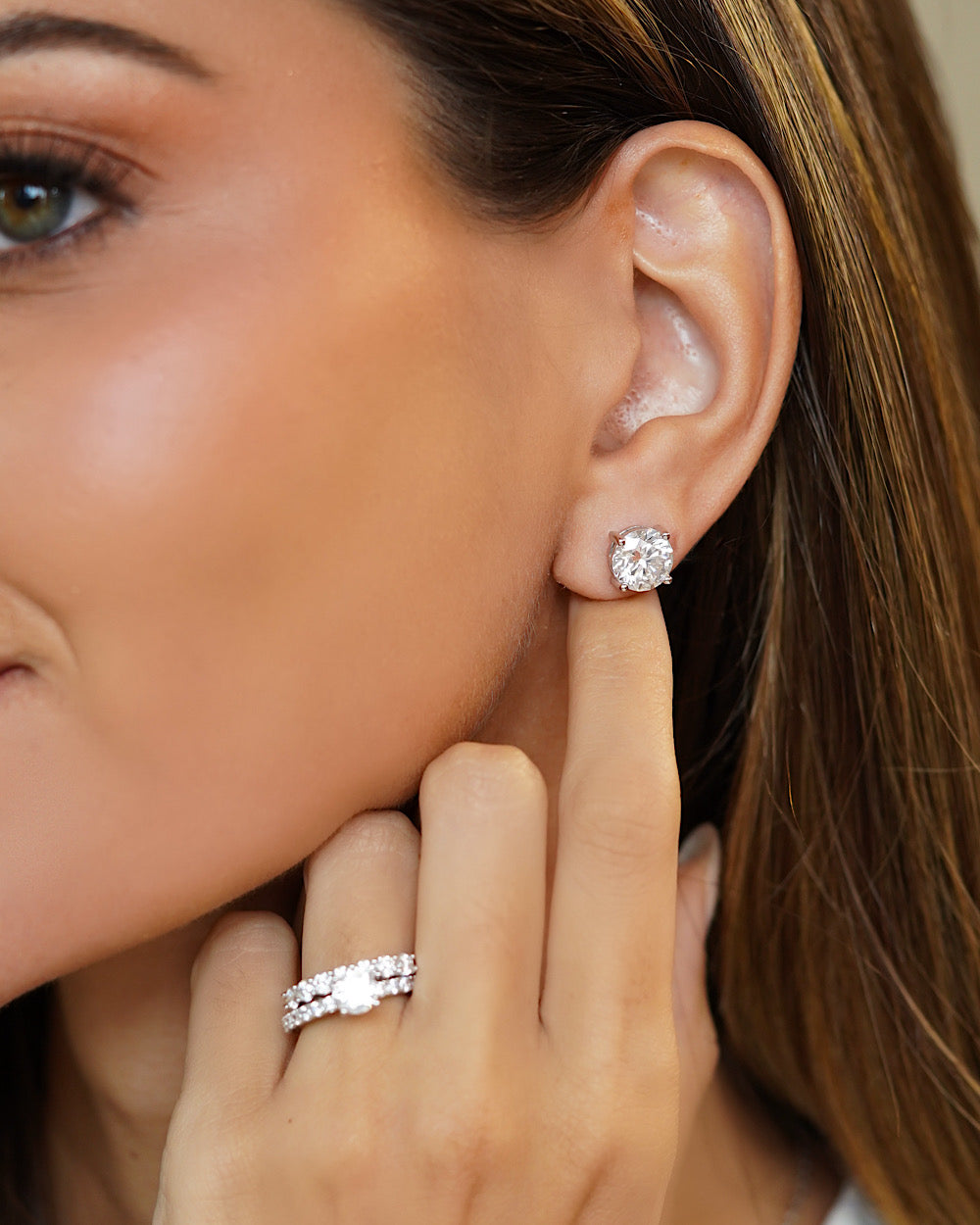 Brinco Solitário Clássico Moissanite Luxo 3ct