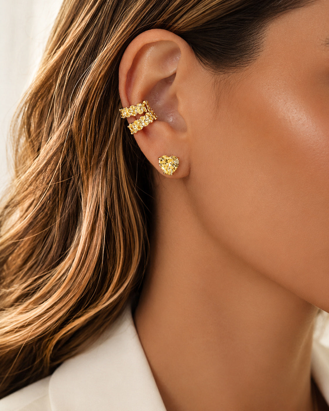 Piercing Falso Pedras Fancy Yellow (unidade)