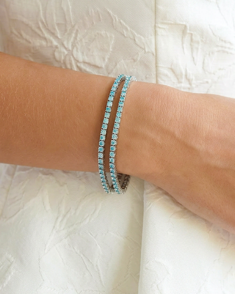 Pulseira Riviera Moissanite Blue Sky