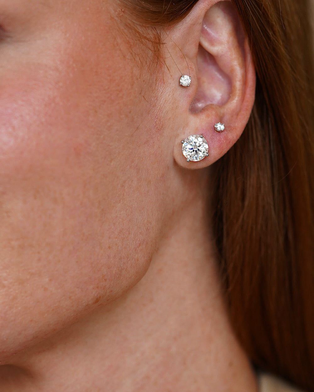 Brinco Solitário Clássico Moissanite Luxo 3ct