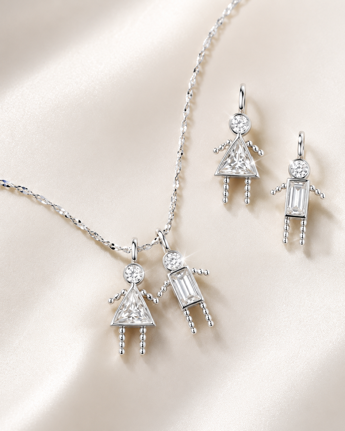 Pingente Menina Moissanite