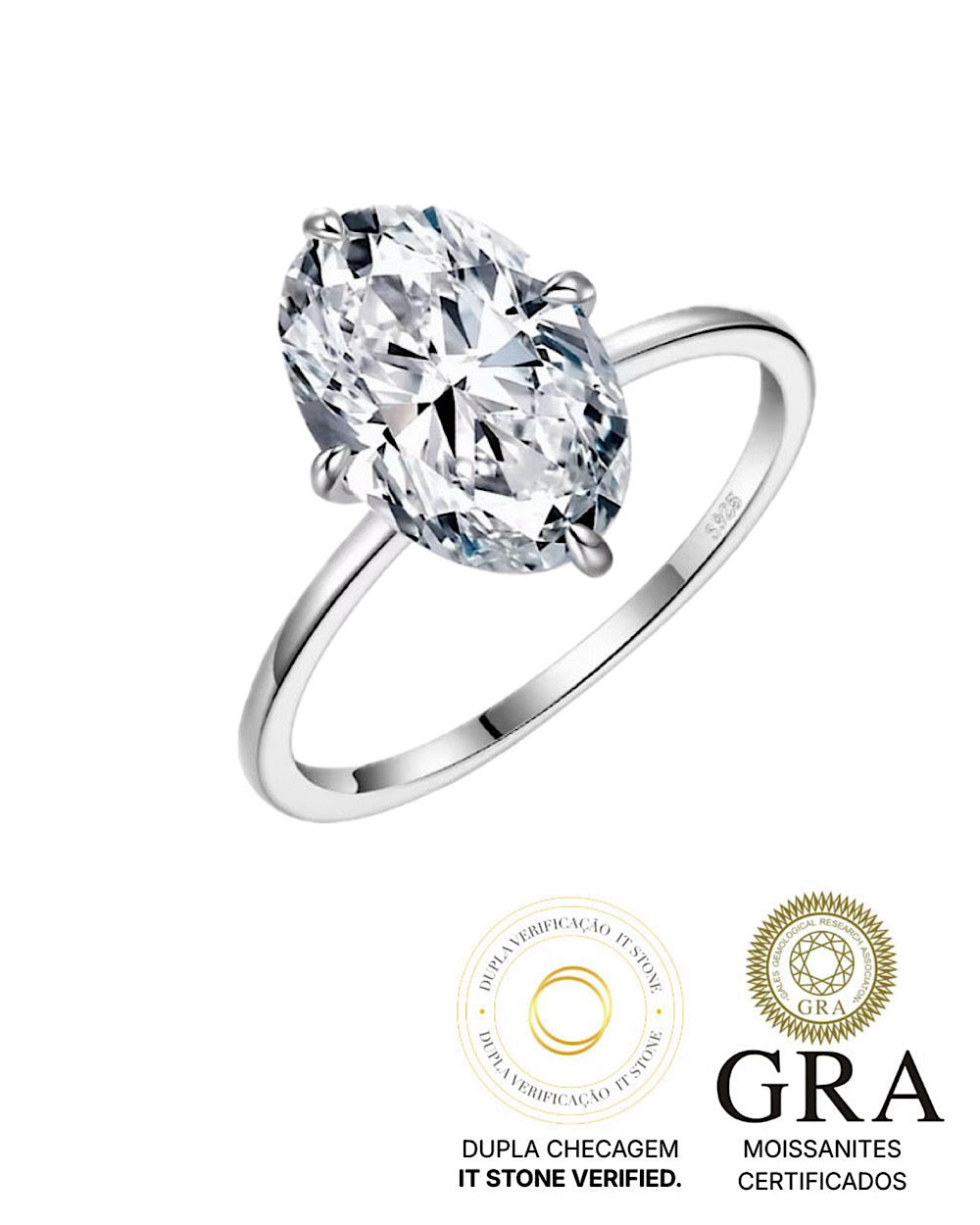 Anel Oval Taylor Moissanite 4.5ct