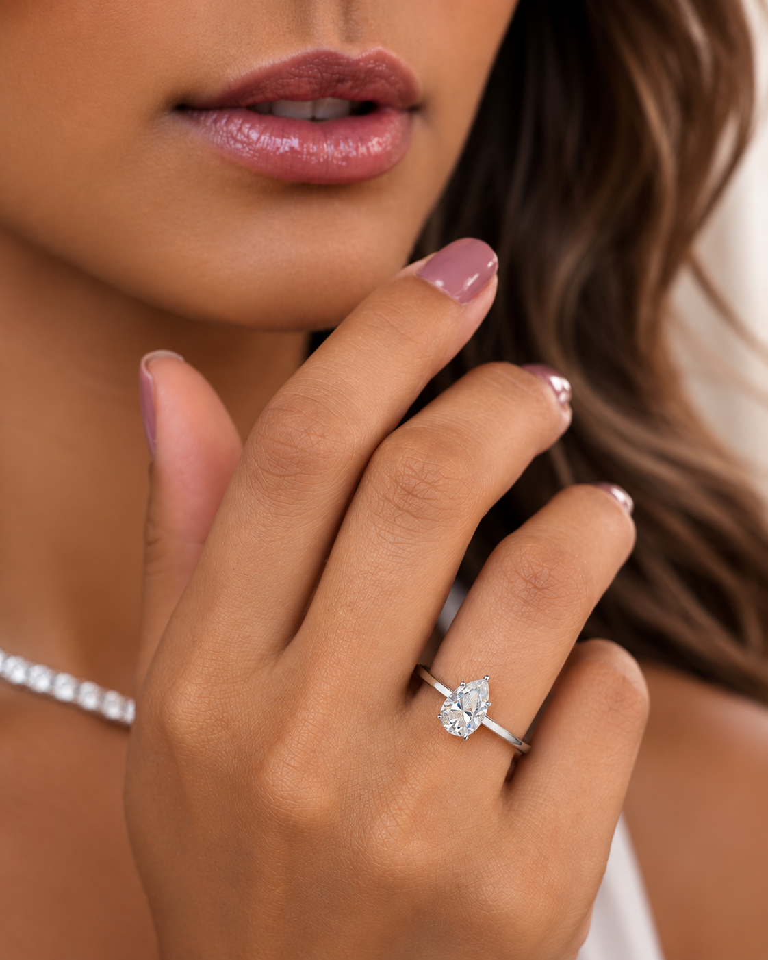Anel Solitário Pear Shape Moissanite 2ct