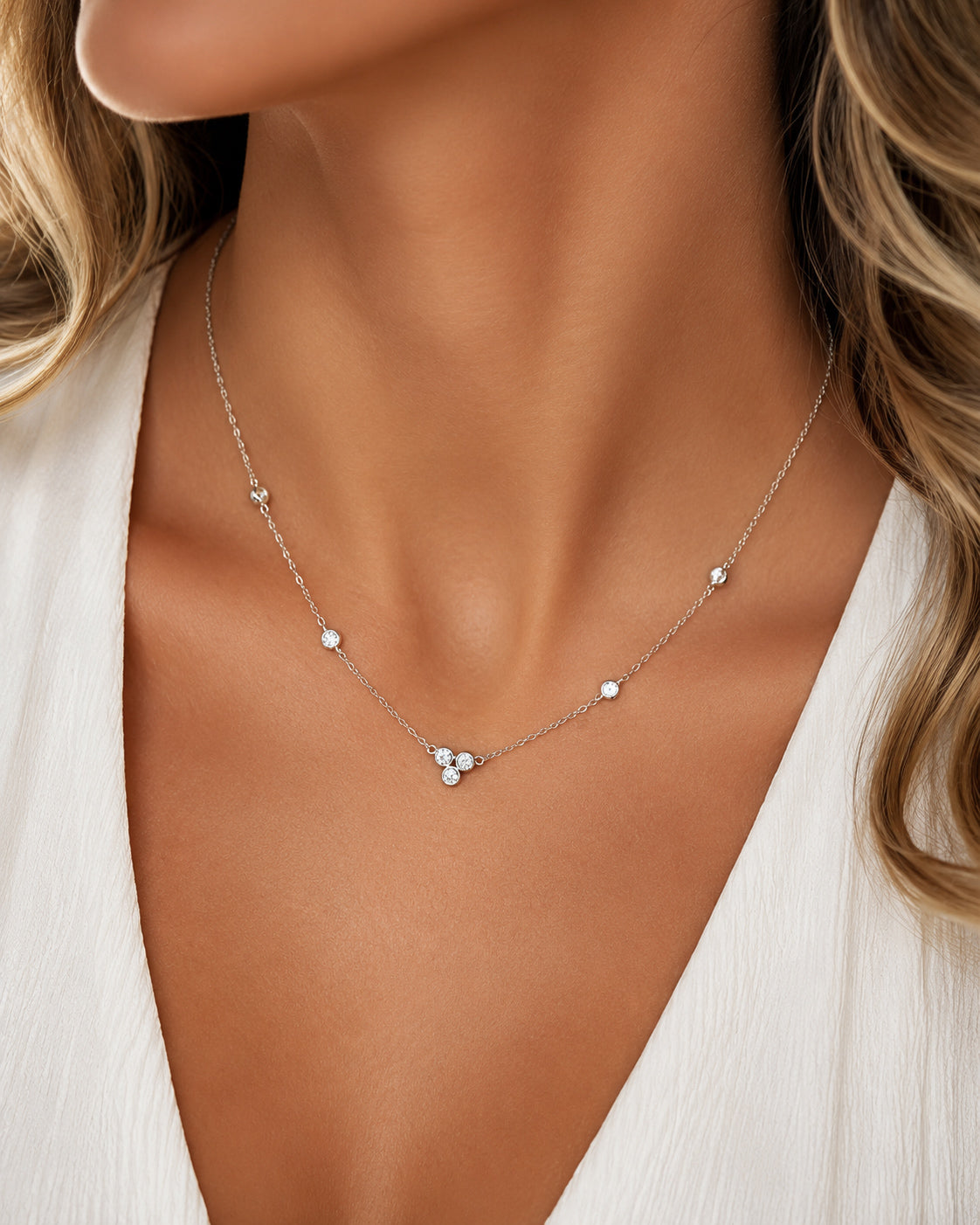 Colar Radiant Moissanites