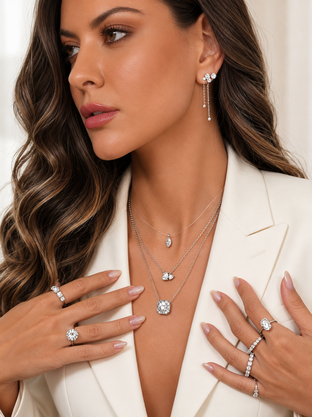 Colar Charlotte Moissanite 3ct Luxo