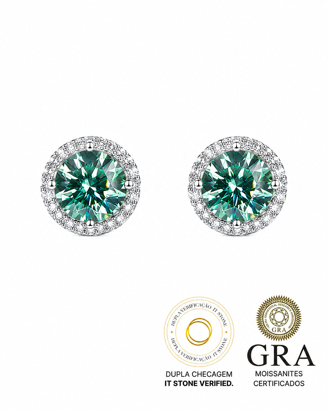 Brinco Pryanka Moissanite Ciano Light Soft