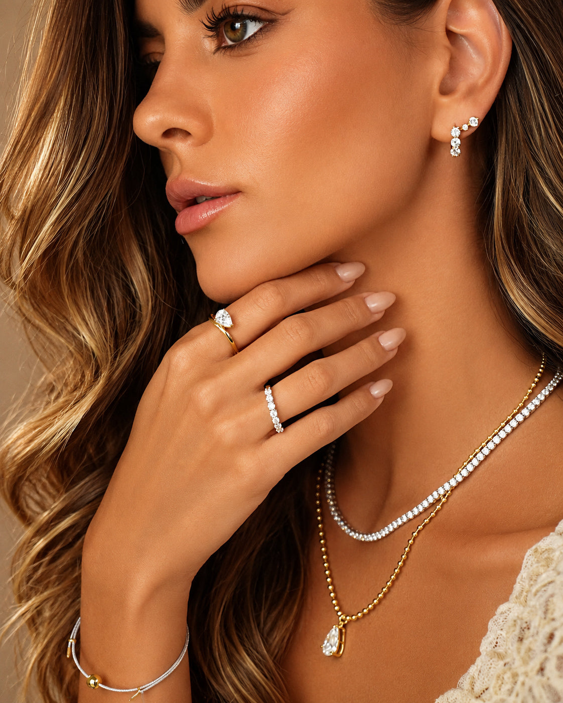 Argolinha Sky Moissanite Luxo Gold