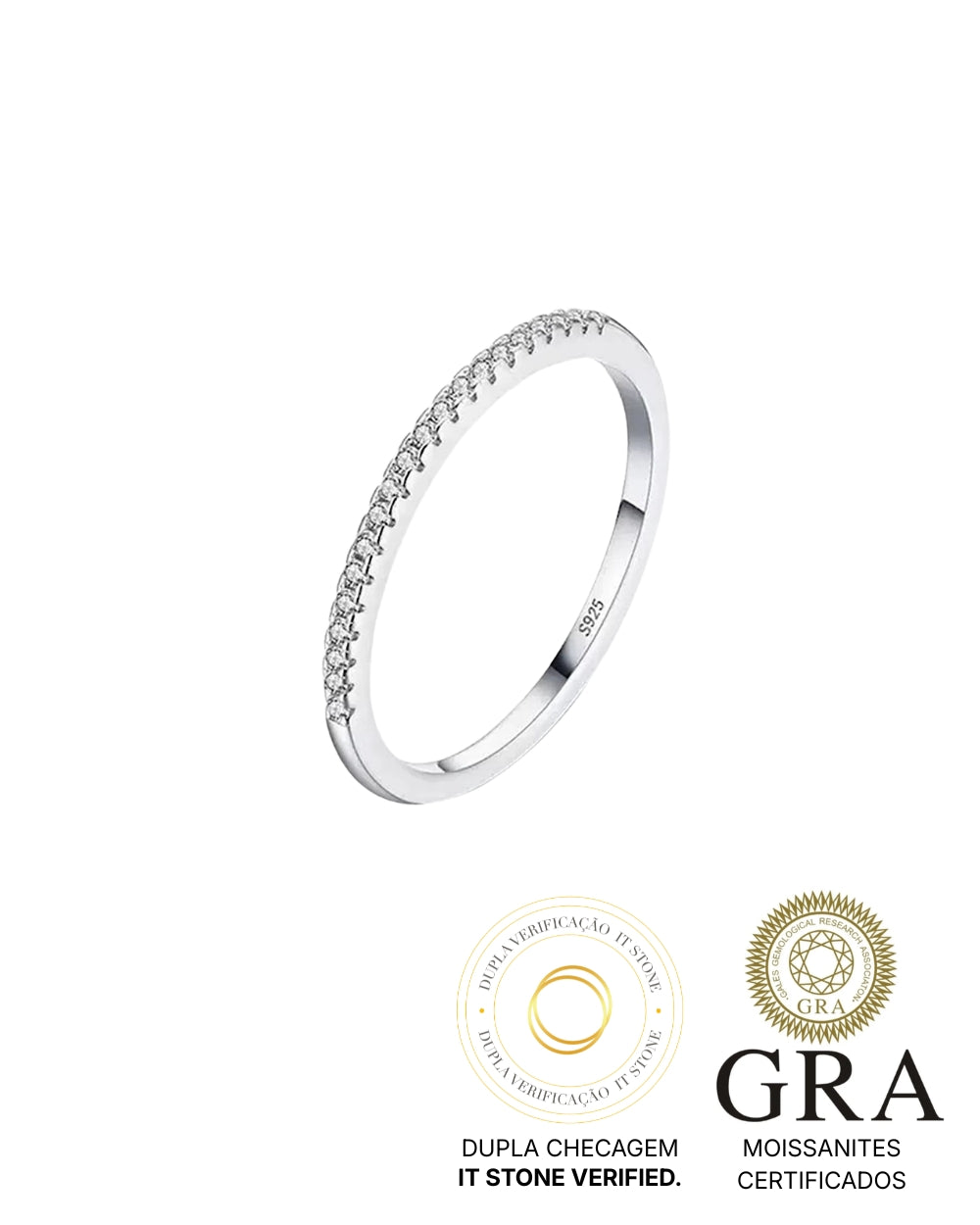 Meia Aliança Fine Moissanite