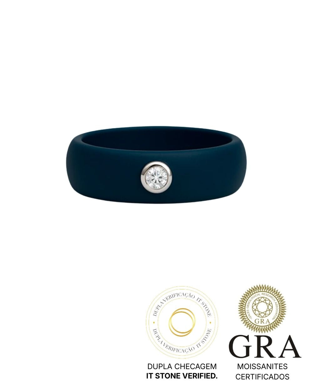 Anel Active Moissanite Midnight Blue