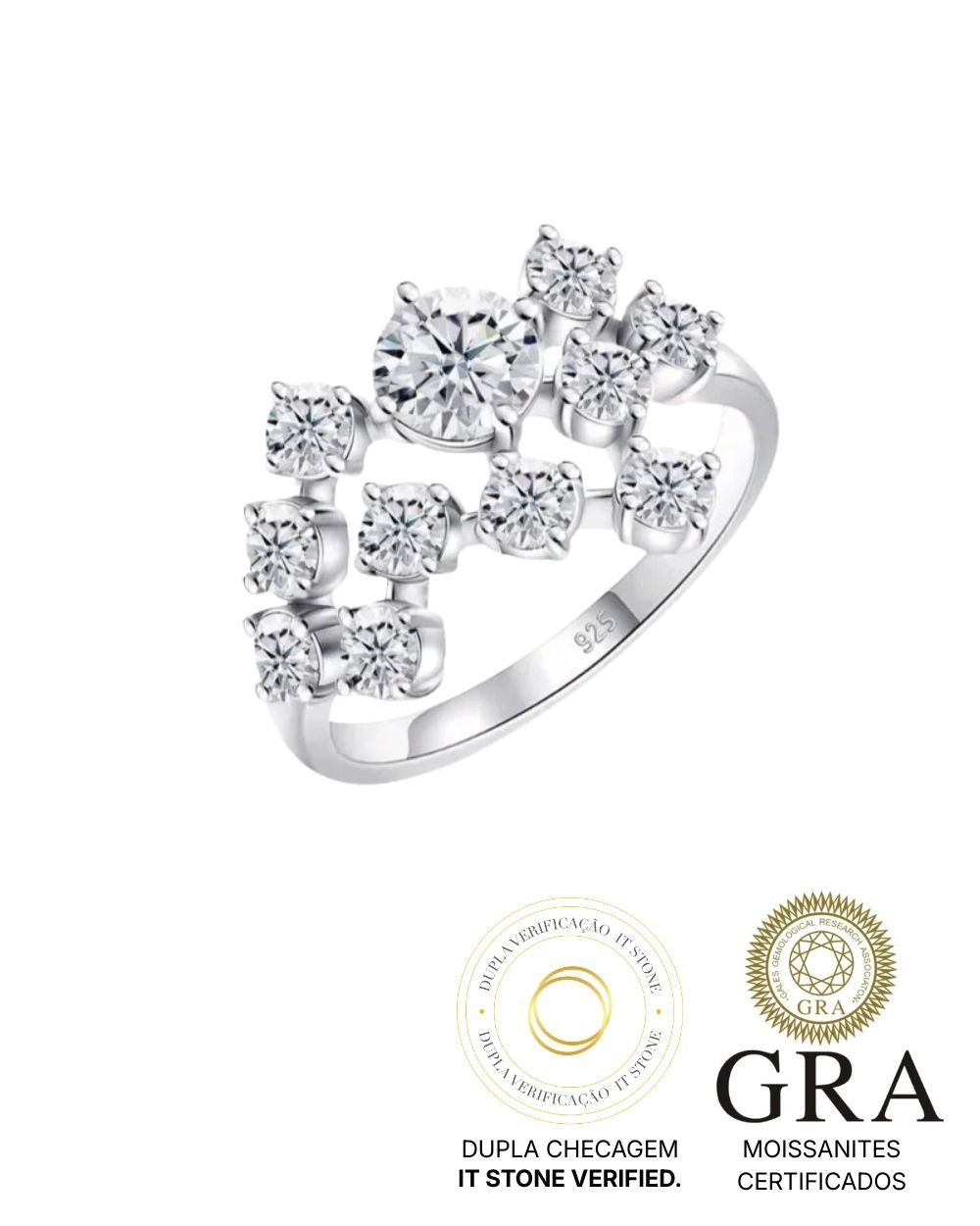 Anel Artemis Moissanite Luxo