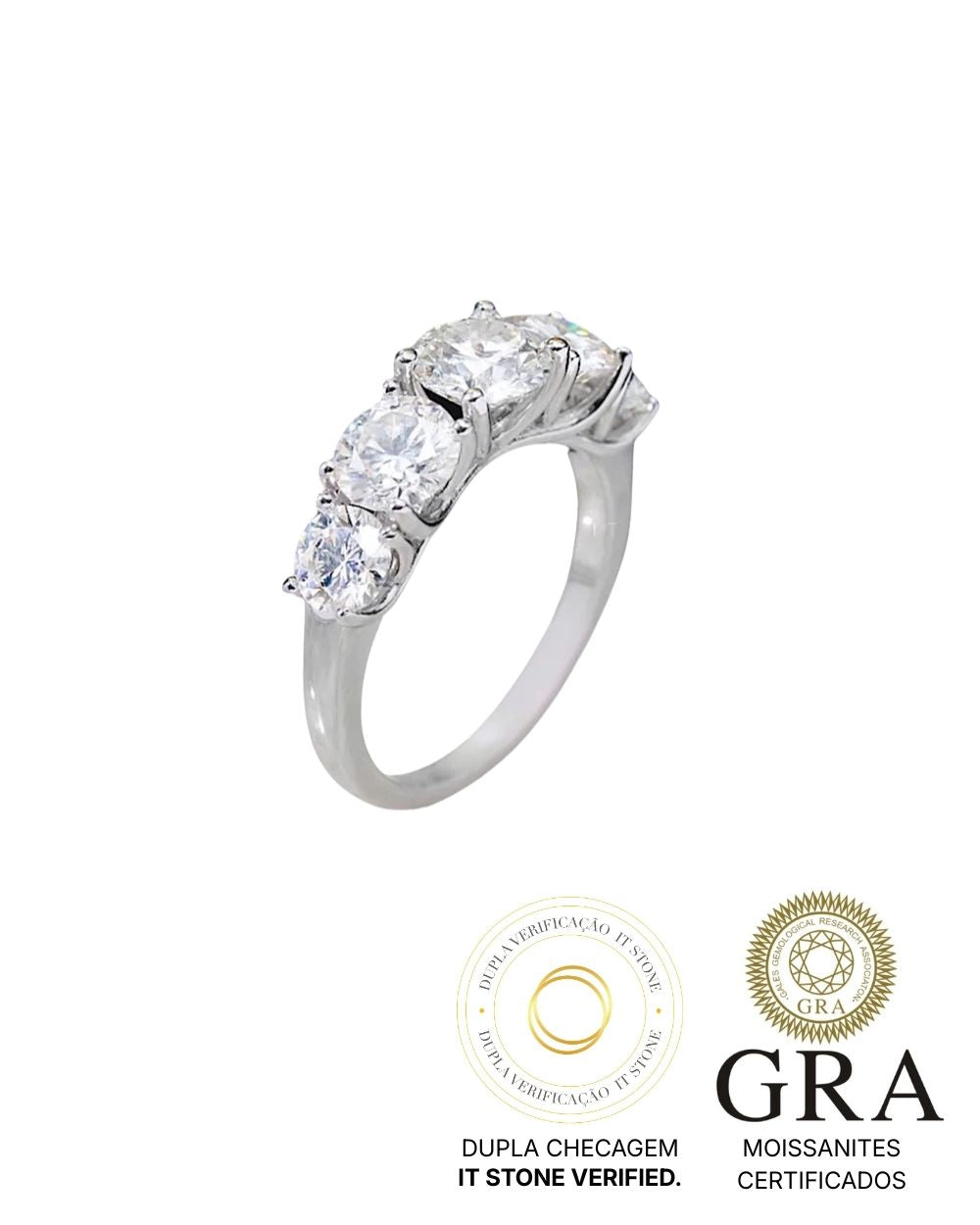 Anel Luxo Saud Moissanites