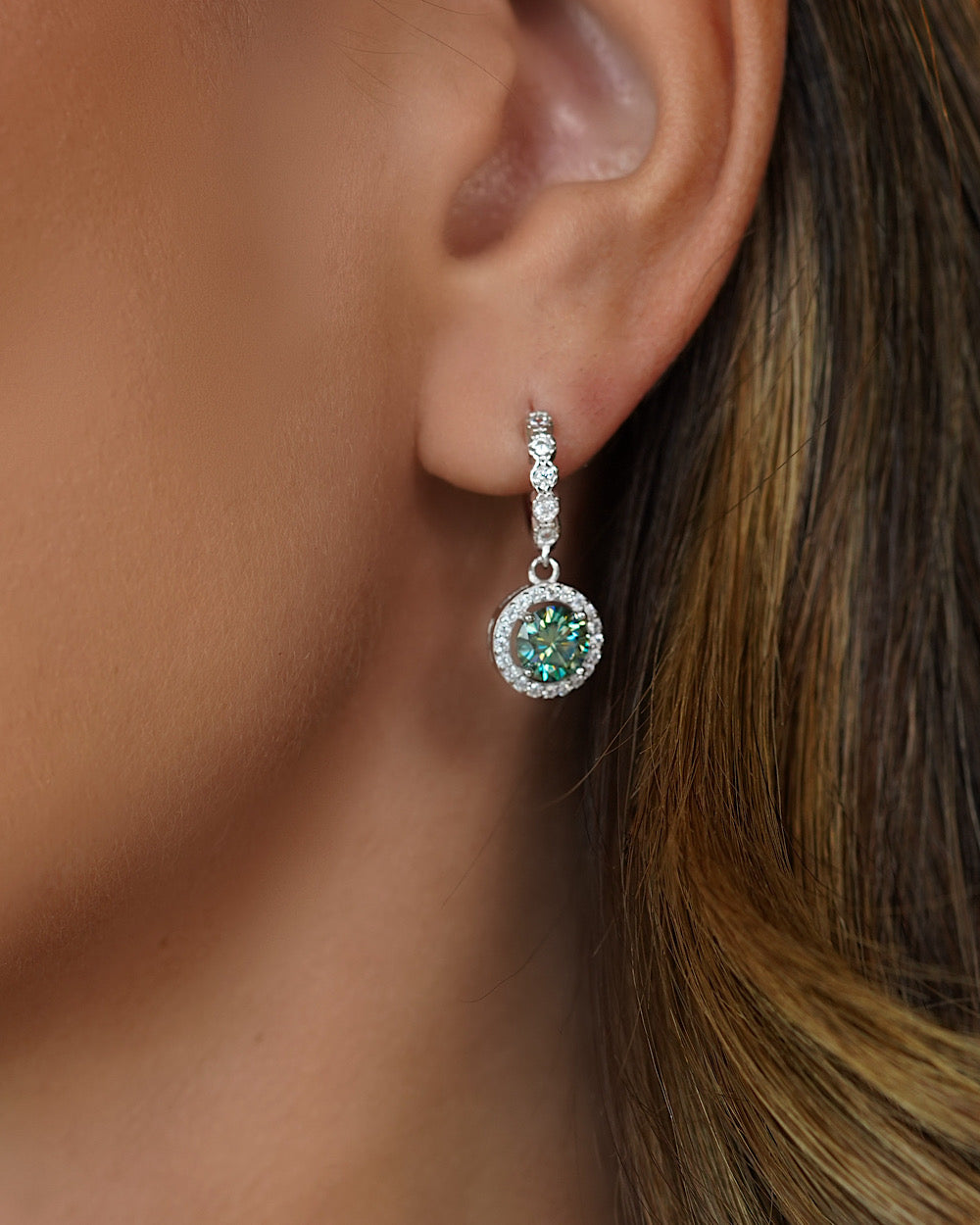 Argola Sylvie Moissanite Ciano